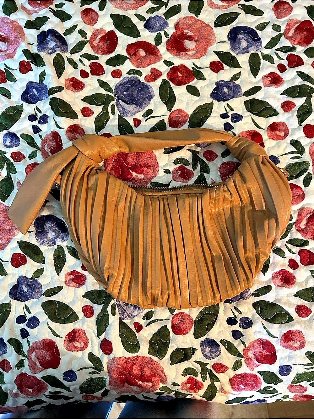 Madison West Pleated Hobo Bag in Brown